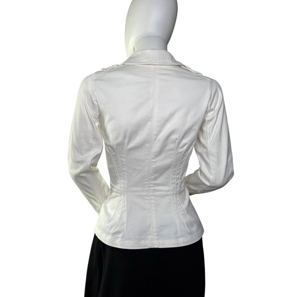 Vtg Christian Dior White Denim Jacket SIze S Classic Signature Waisted - Picture 3 of 16
